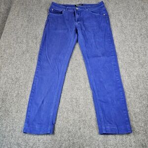 Riflessi Mens Cobalt Blue Straight Leg Stretch Pants W34 L32 Cotton Blend